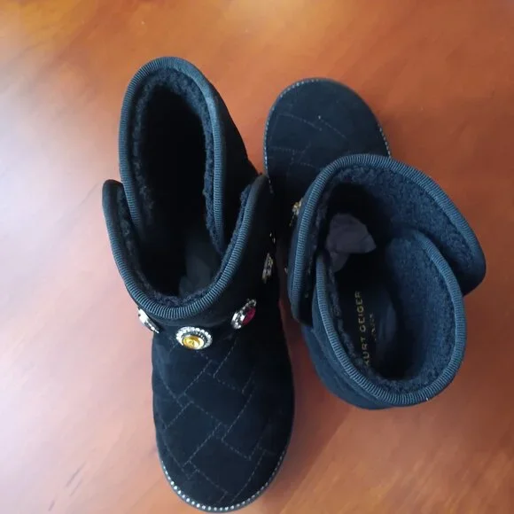 NWT Kids Kurt Geiger Suede Quilted and Jeweled Mini Orson Bootie - Picture 9 of 10